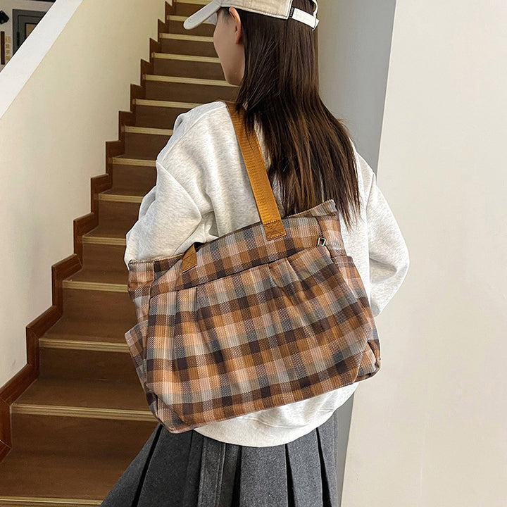 WoSpacious Plaid Utility Tote Bag Karnz