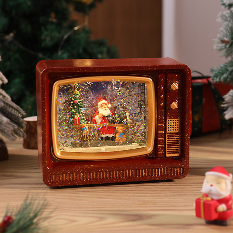 Nostalgisches Weihnachtsfernseher-Dekor Karnz