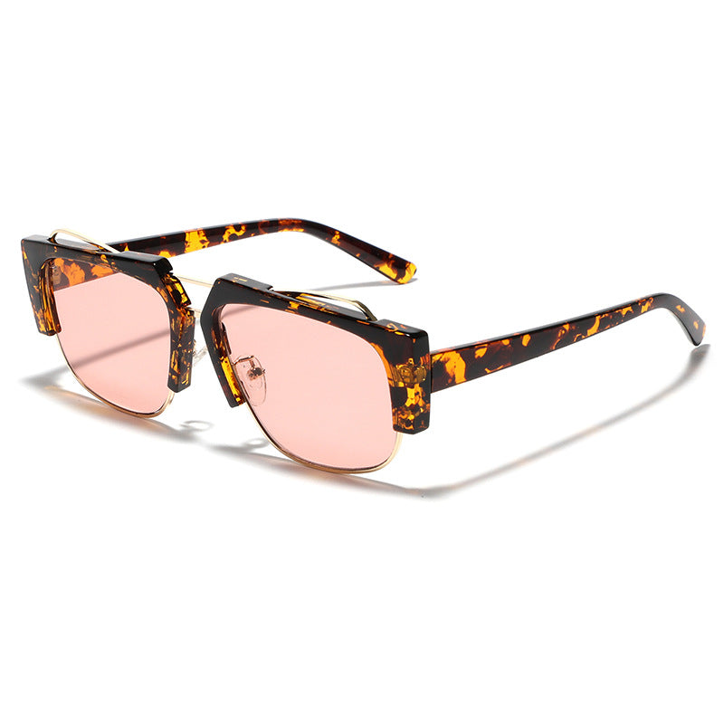 Damen trendige quadratische Sonnenbrille mit kontrastierendem Rahmen Karnz