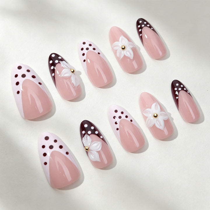 Künstlerische Florale Stiletto Presse-Nägel Karnz