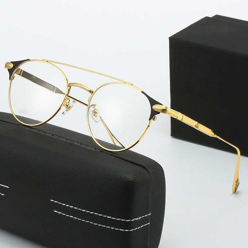 Damen runde Vintage-Sonnenbrille mit hochwertigem Metallrahmen und robustem Design Karnz