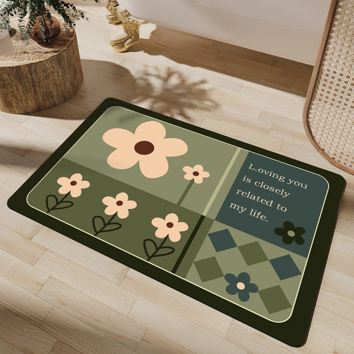 Blumen Design Baumwolle Badmatte Karnz