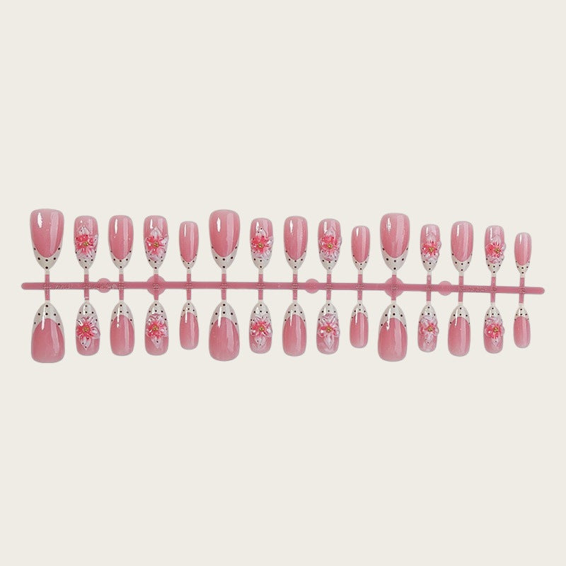 Dekoratives Floral Press-On Nagelset Karnz
