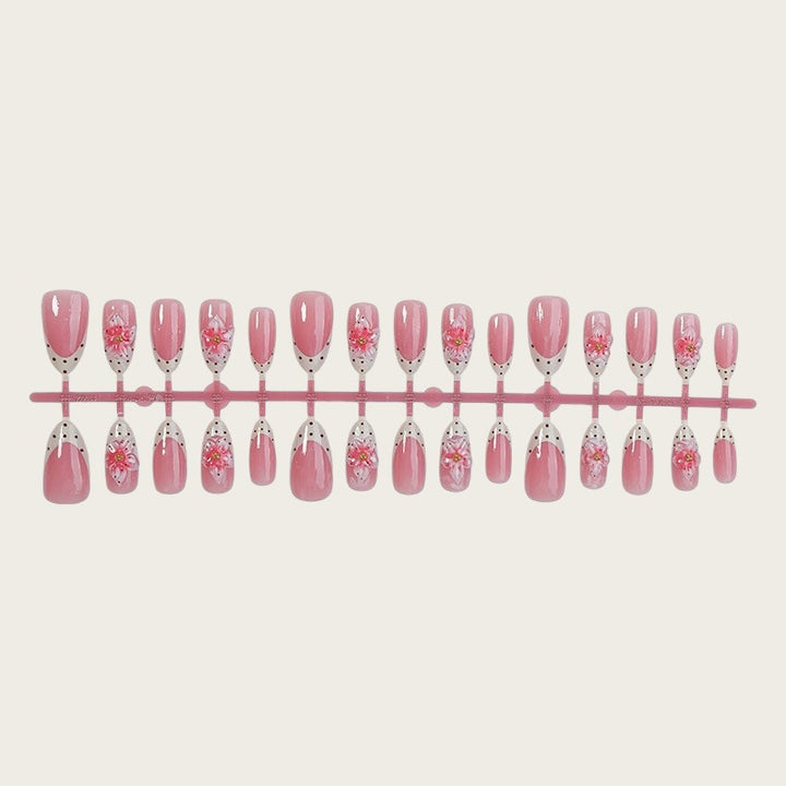 Dekoratives Floral Press-On Nagelset Karnz