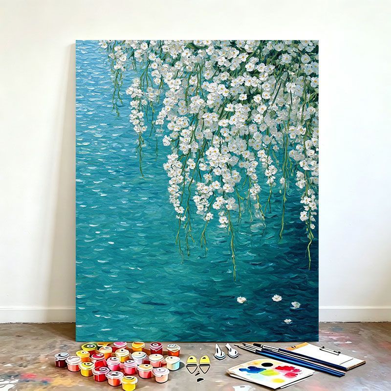 Blumeninspiriertes malerisches Leinwandbild Karnz