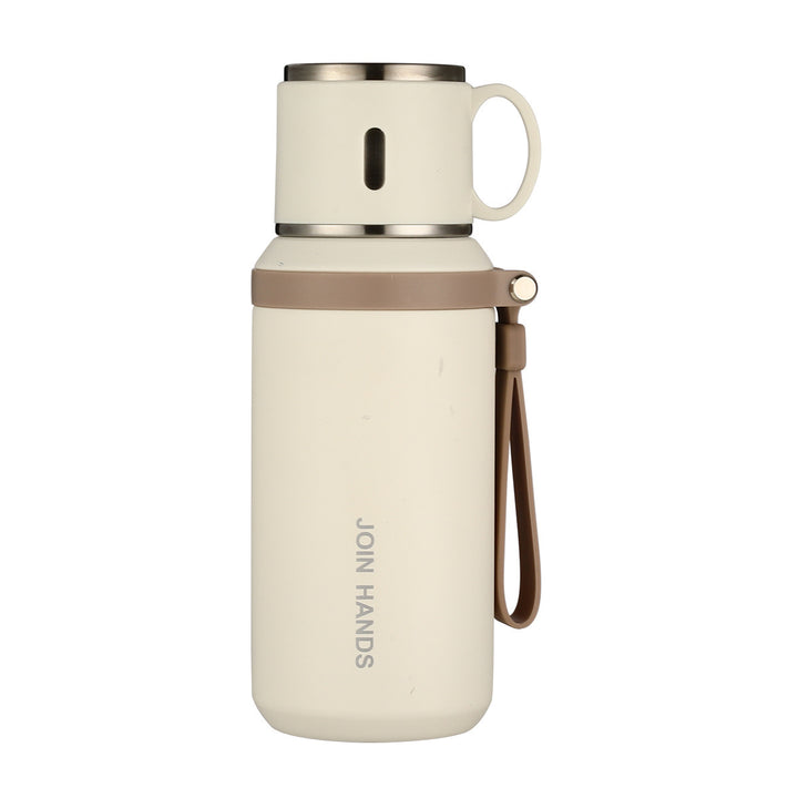 Damen isolierte Edelstahl-Trinkflasche mit ausklappbarem Becher Karnz