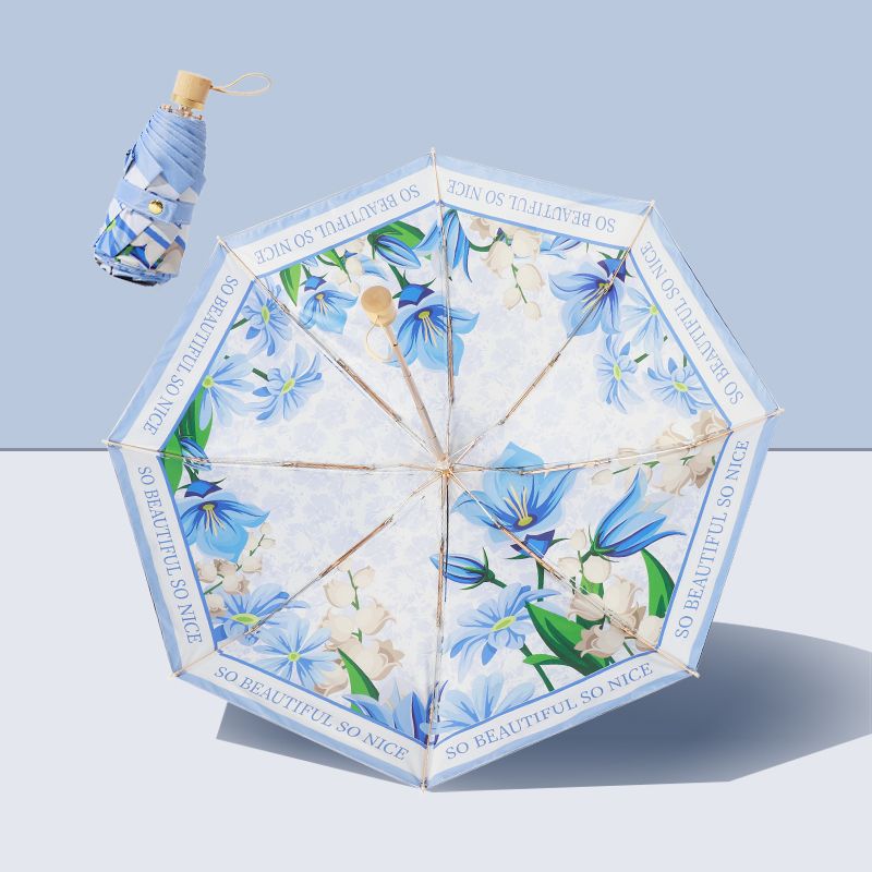 Damen Faltbarer Regenschirm mit floralem Kunstdesign Karnz
