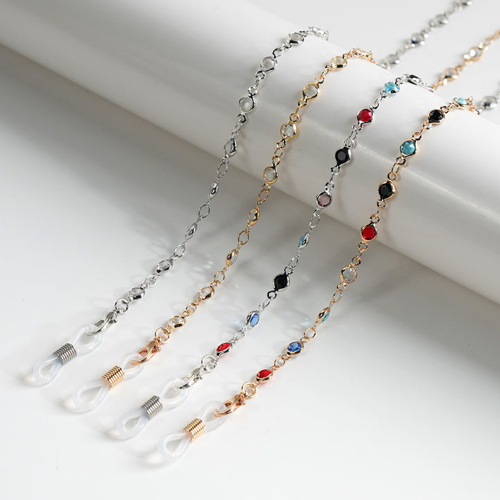 Stylische Edelstein Brillen Kette Karnz