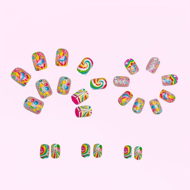 Künstlerisches Candy Swirl Nagelkunst-Set