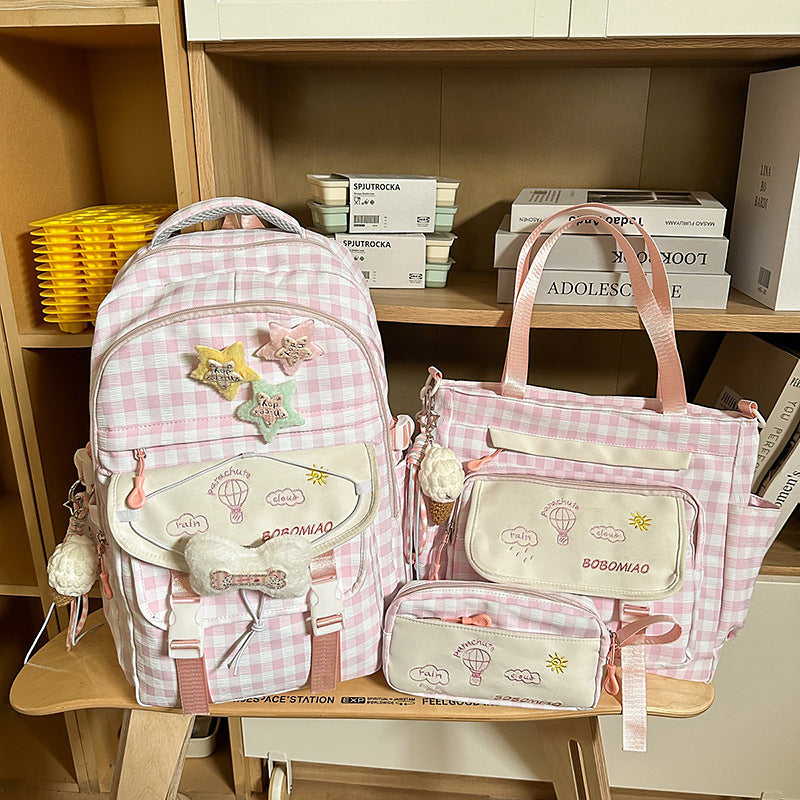 Stylischer Gingham-Karo-Muster-Rucksack