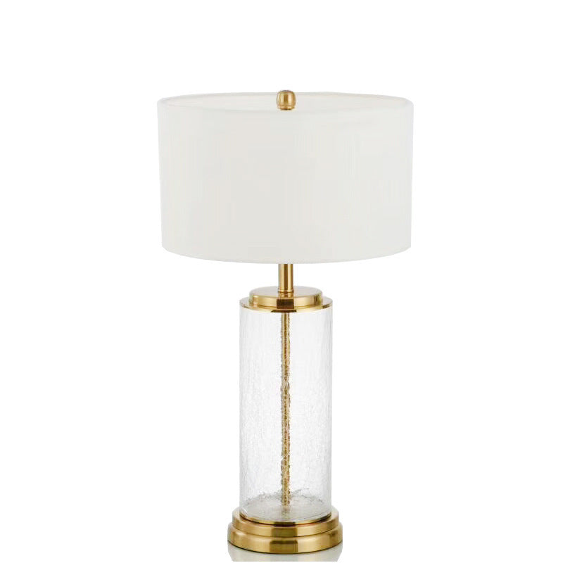 Elegante Glas- und Metalltischlampe