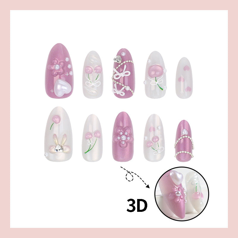 Kunstnagelset mit kreativen Herz- und Blumendesigns Karnz