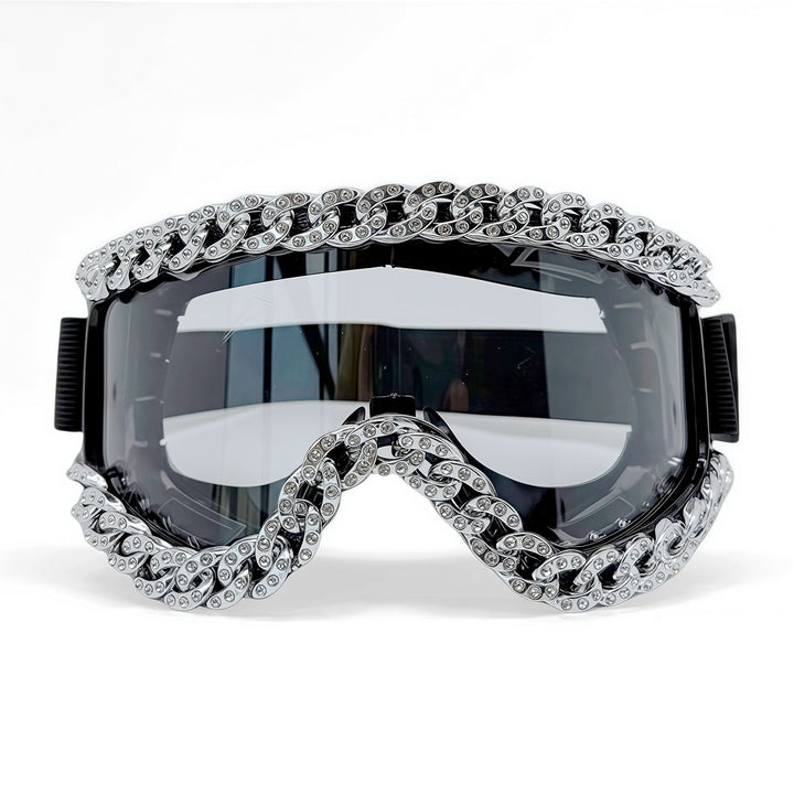 Unisex Skibrille mit funkelndem Kristallrahmen Karnz