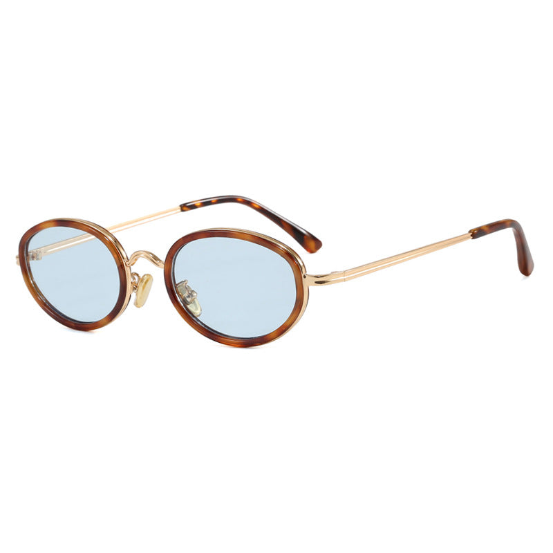 Damen elegante runde Sonnenbrille mit modischem Metallrahmen Karnz