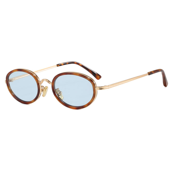 Damen elegante runde Sonnenbrille mit modischem Metallrahmen Karnz