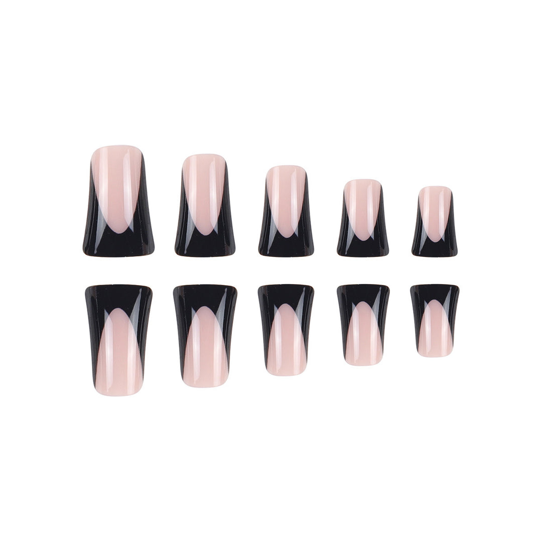Künstlerische Stiletto Press-On Nagelset mit einzigartigem Negative Space Design Karnz