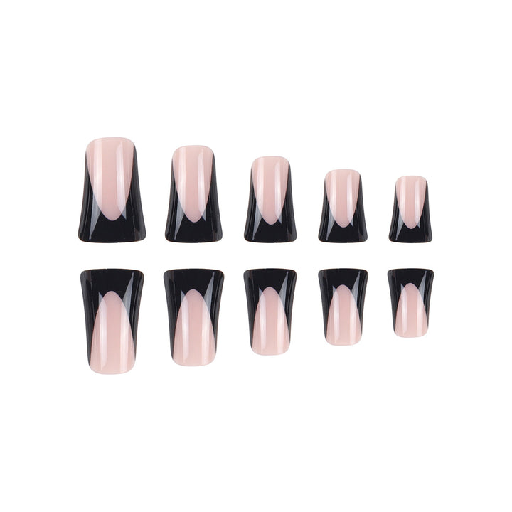 Künstlerische Stiletto Press-On Nagelset mit einzigartigem Negative Space Design Karnz