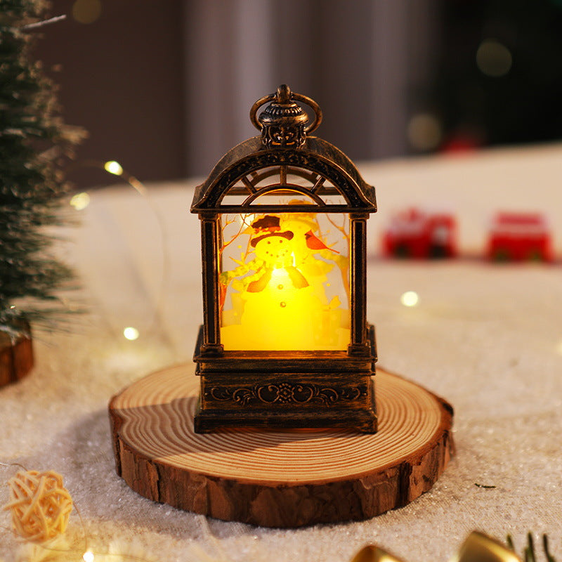 Dekorative Weihnachtslaterne mit nostalgischem Santa-Motiv Karnz