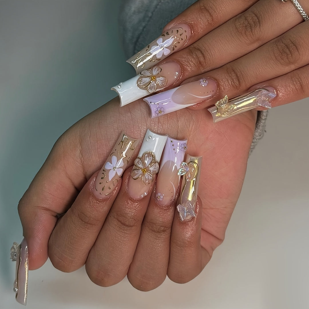 Künstlerische 3D Schmetterling Nagelverlängerungen Karnz