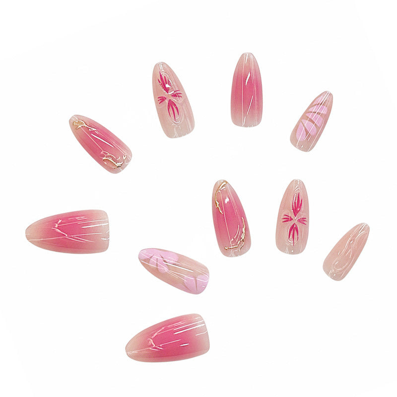 Künstlerisches florales Ombre Drucknagel-Set Karnz
