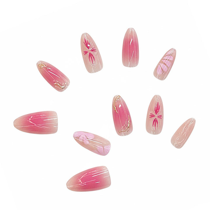 Künstlerisches florales Ombre Drucknagel-Set Karnz