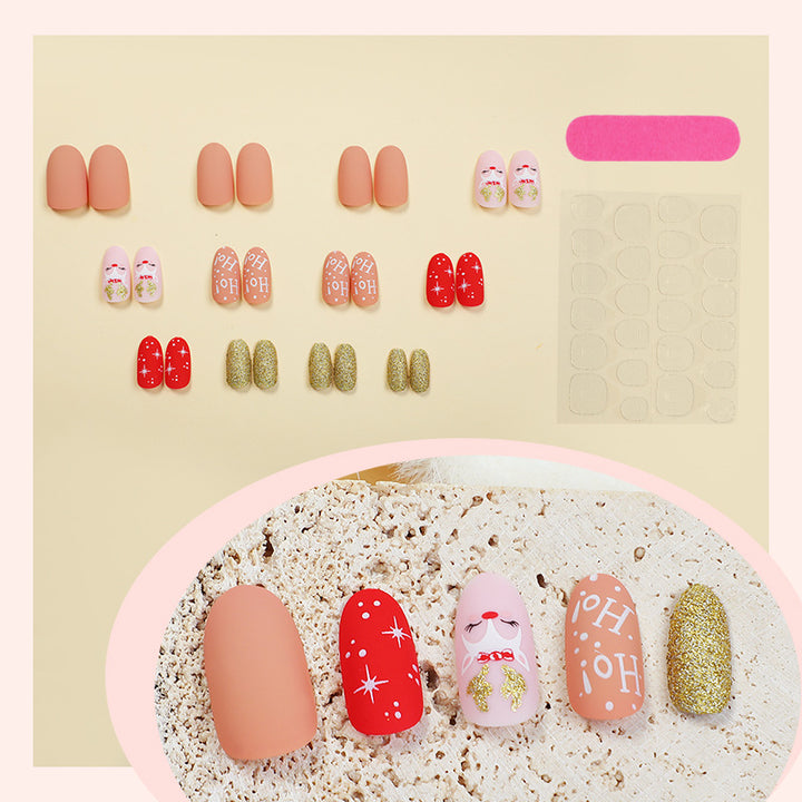 Festliches Urlaub Press-On Nagelset Karnz