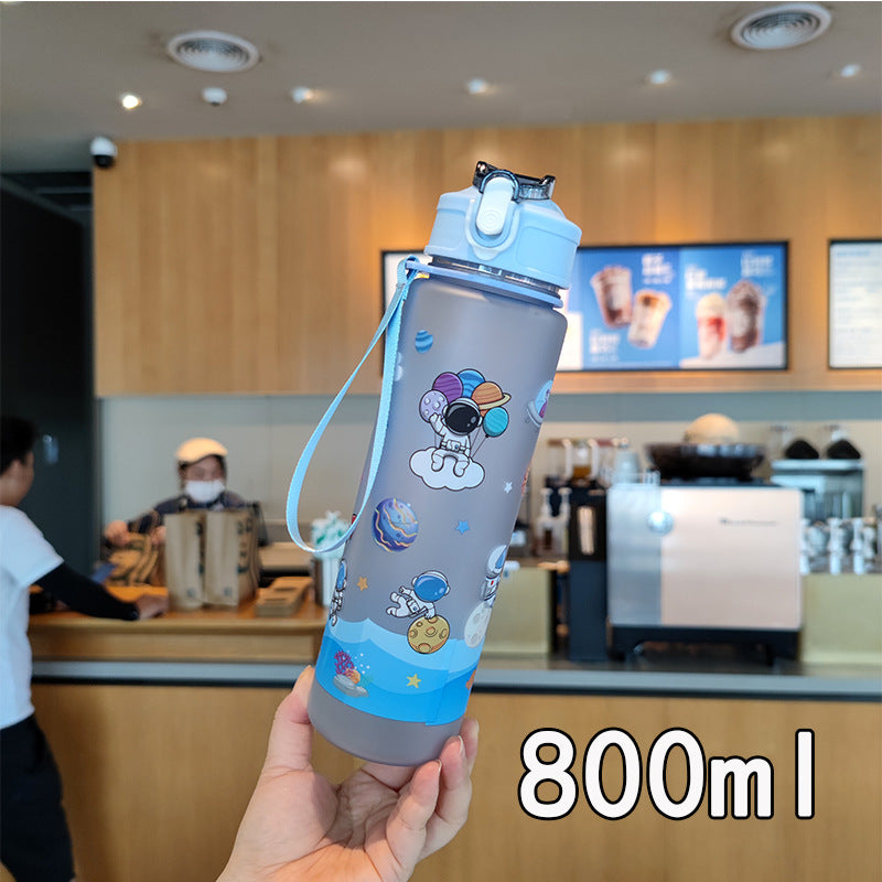 Damen Trinkflasche im Weltraumdesign mit praktischem Trageband Karnz
