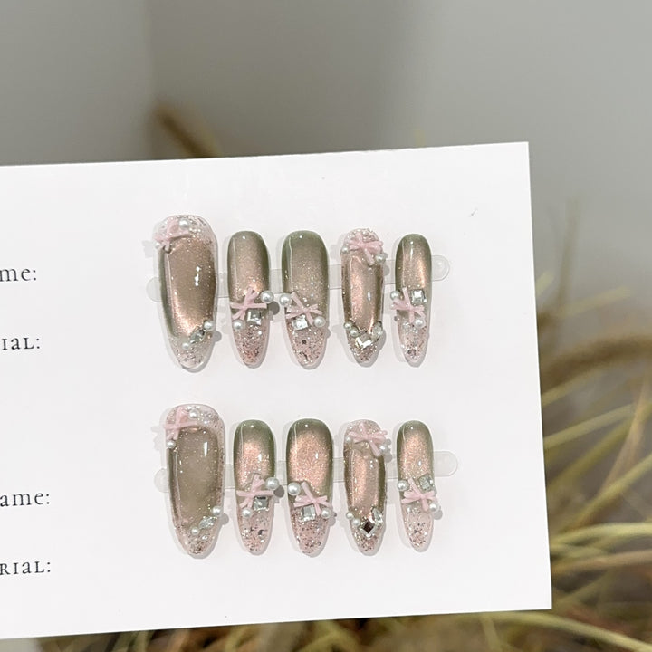 Dekorativer Glitter Press-On Nagelset