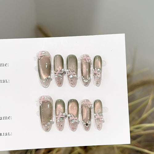 Dekorativer Glitter Press-On Nagelset