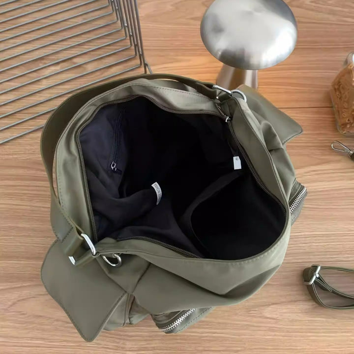 Multi-Pocket Utility Schultertasche