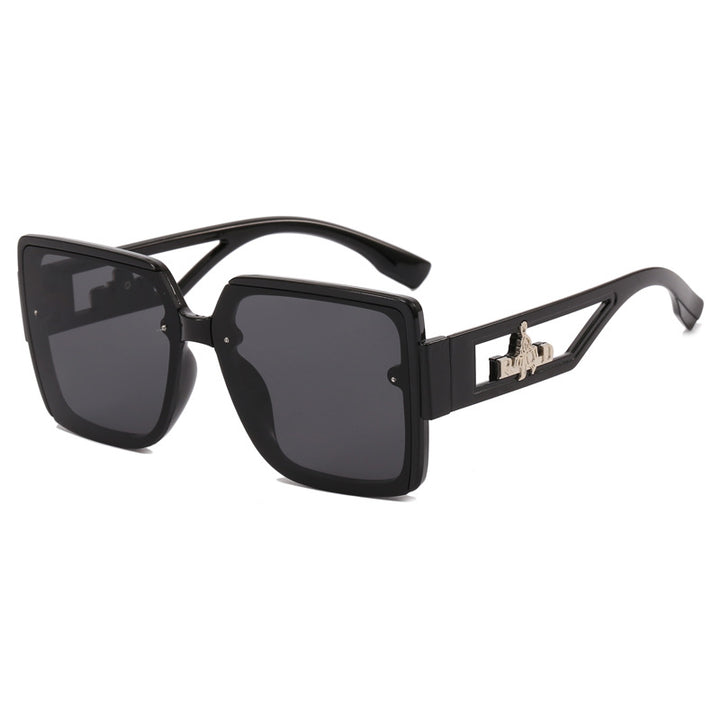 Damen quadratische Designer-Sonnenbrille mit eleganten Verzierungen Karnz