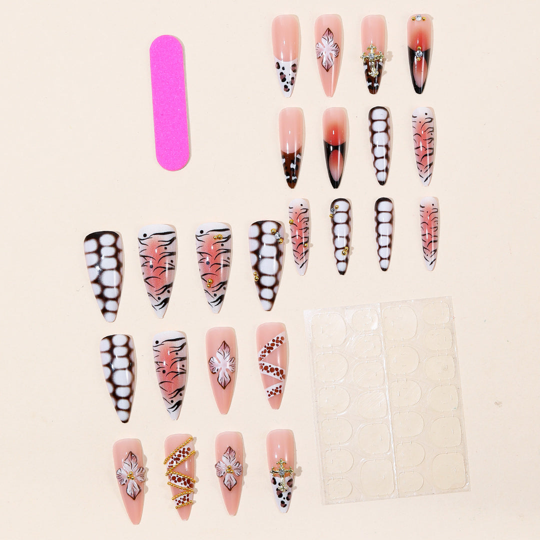Dekorative 3D Blumige Acryl Nagelkunst Karnz