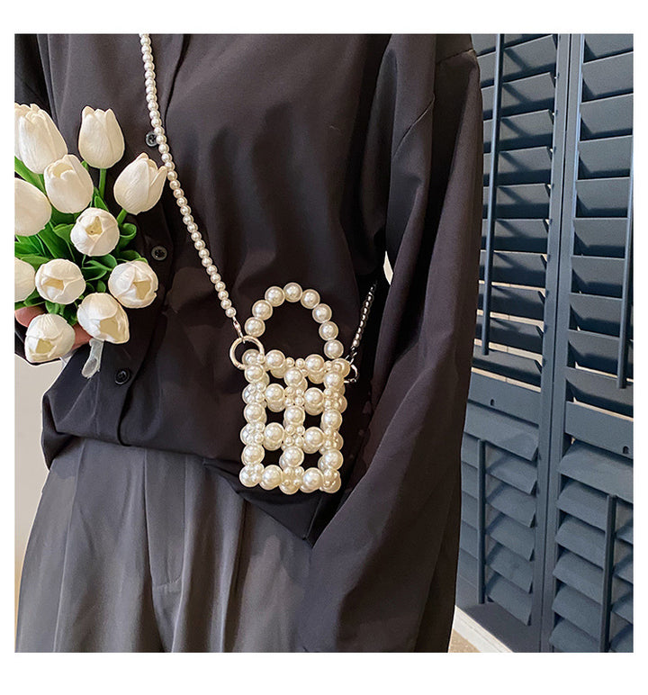 Elegante perlenverzierte Abendhandtasche