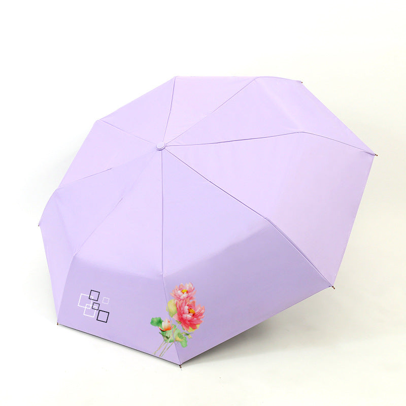 Damen Falt-Regenschirm mit elegantem Blumenmotiv Karnz
