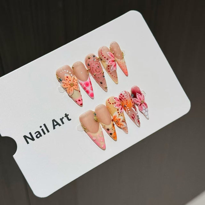 Dekorative florale Nagelkunst Sammlung