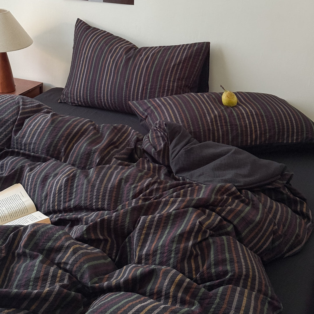 Texturiertes gestreiftes Quilt-Set
