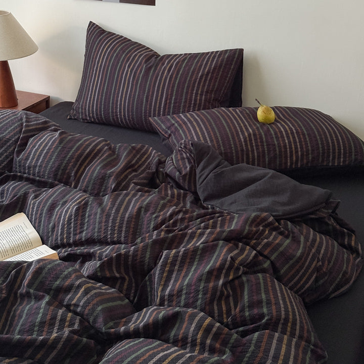 Texturiertes gestreiftes Quilt-Set