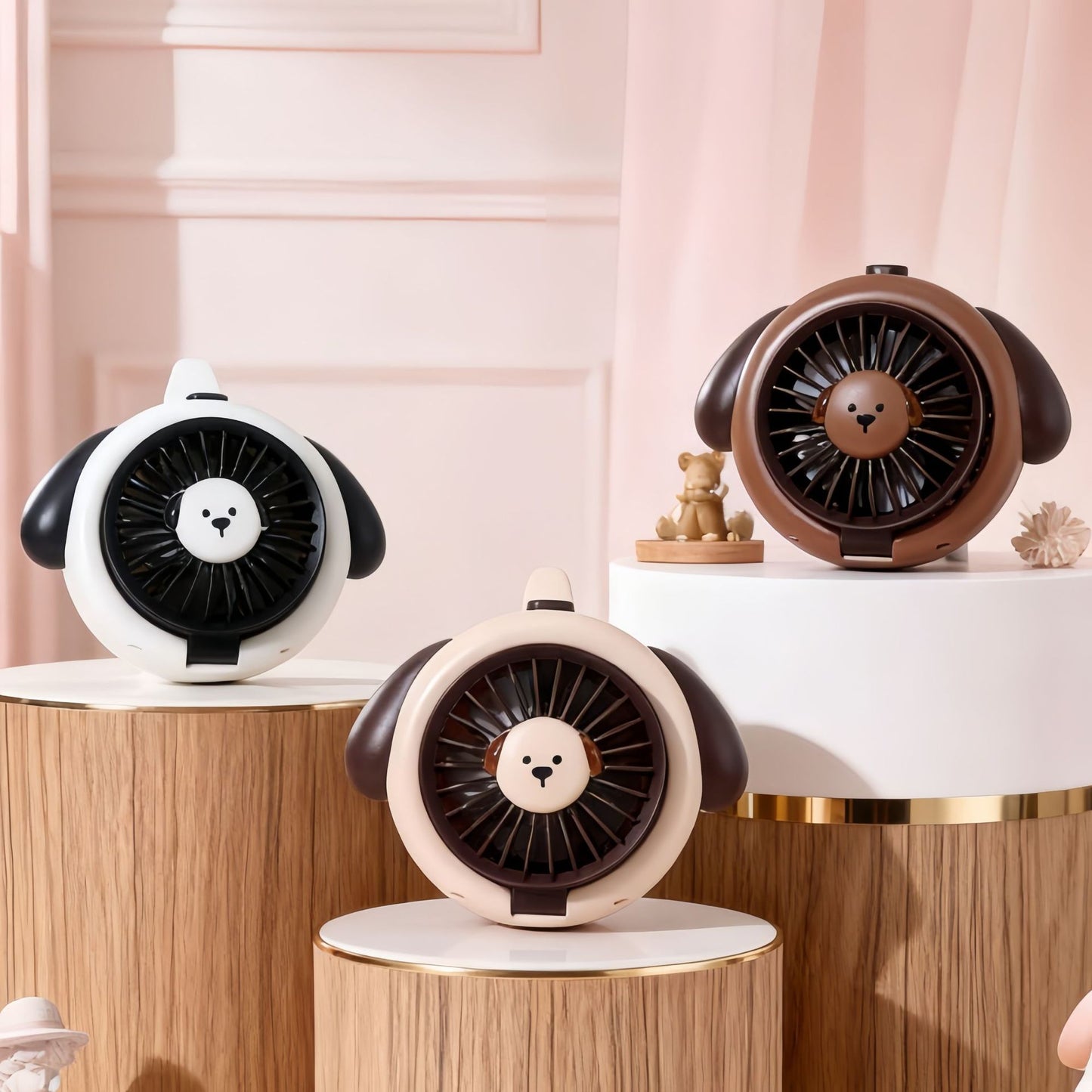 Damen Handventilator im verspielten Hundedesign Karnz