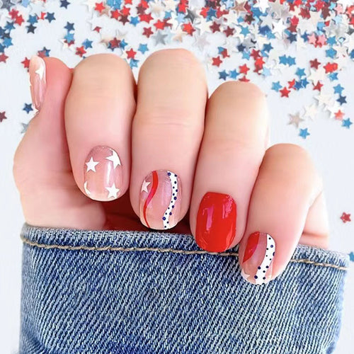 Patriotisches Themen Press-On Nagelkunst Set Karnz