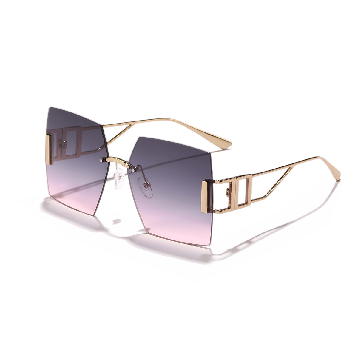 Damen quadratische Sonnenbrille mit luxuriösem Metallrahmen Karnz