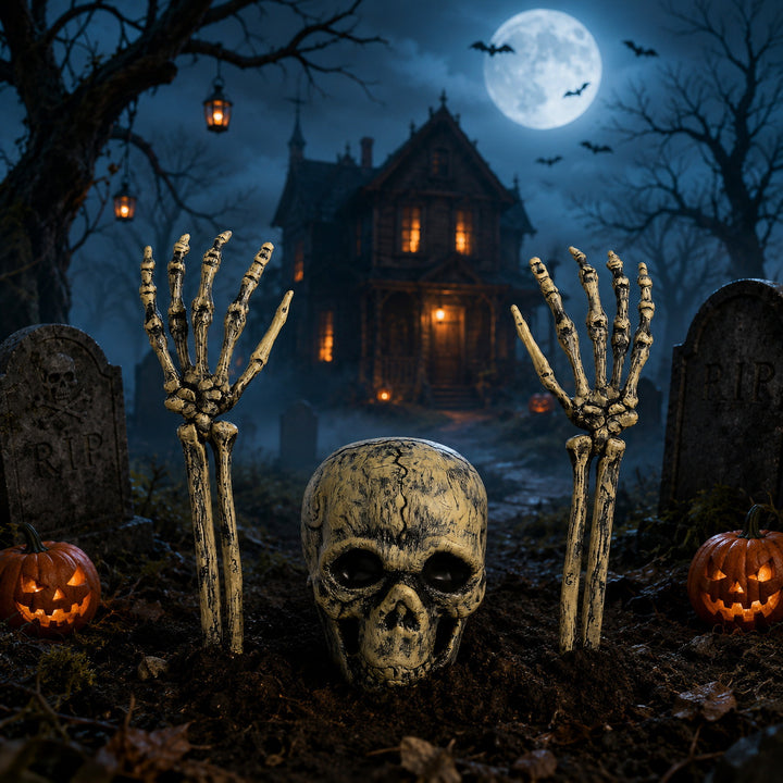 Gruselige Halloween Deko-Skelett-Baumstämme Karnz