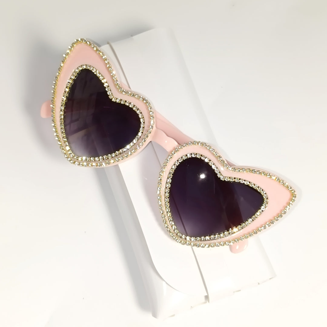 Rhinestone-beschmückte herzförmige Sonnenbrille Karnz