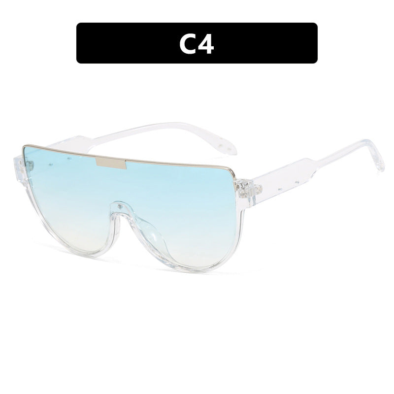 Damen futuristische Oversized-Sonnenbrille mit klarem Full-Rim-Rahmen Karnz