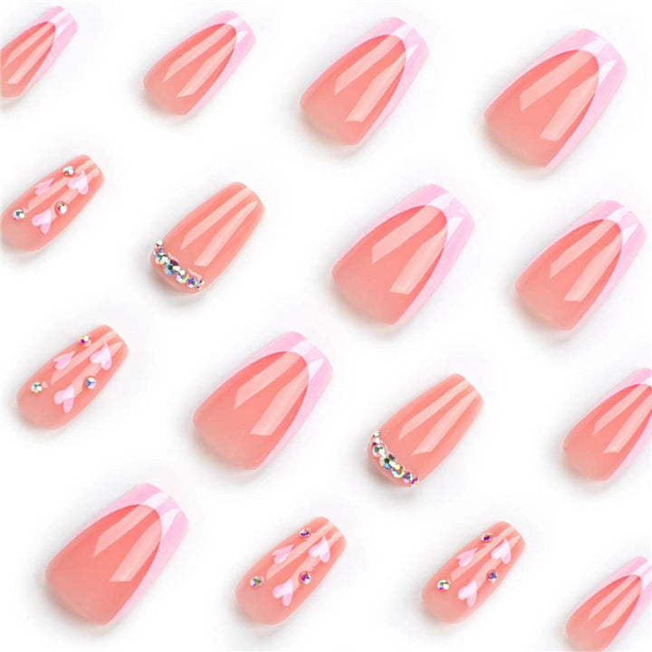 Dekorative Faux-Nagelverlängerungen mit Strass-Akzenten Karnz