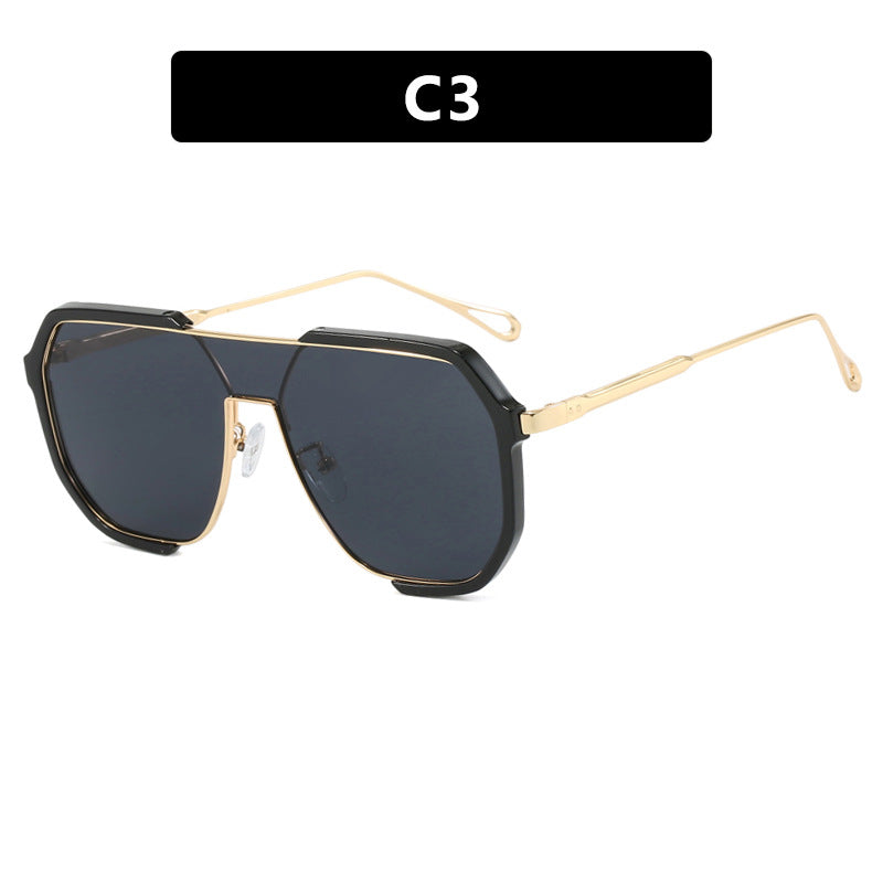 Damen geometrische Sonnenbrille mit besonderem Rahmen und UV-Schutz Karnz