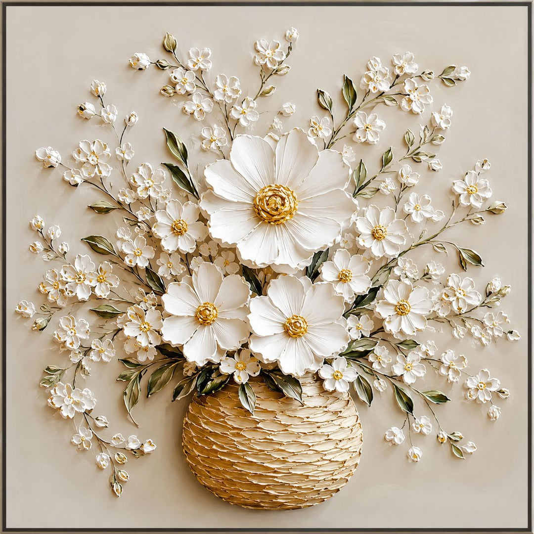Florale Relief Wandkunst