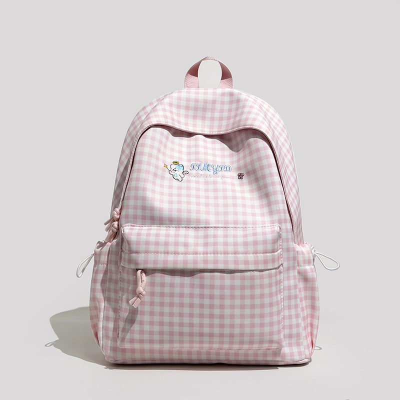Süße Gingham-Muster Rucksack Karnz