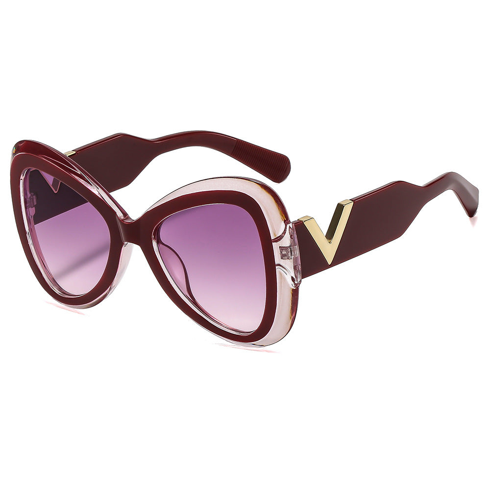 Damen Cat-Eye Sonnenbrille mit luxuriösen Metallakzenten Karnz