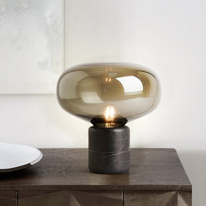 Elegante Glastischlampe mit Marmorbasis