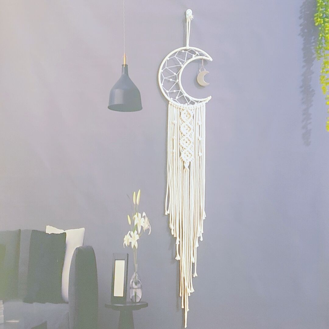 Macrame Mond Wandbehang Karnz